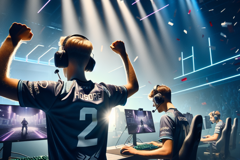 Spirit vs 9z 2:0 esports match, Spirit celebrates, rivals dejected on stage